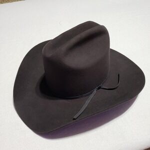 Beaver Hats 5X Quality Brown Felt Cowboy Hat VTG Size 6 1/2 Cattleman Crease